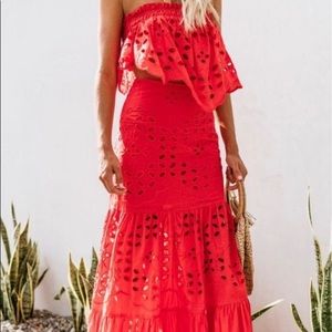 Vici Red top size small and red skirt